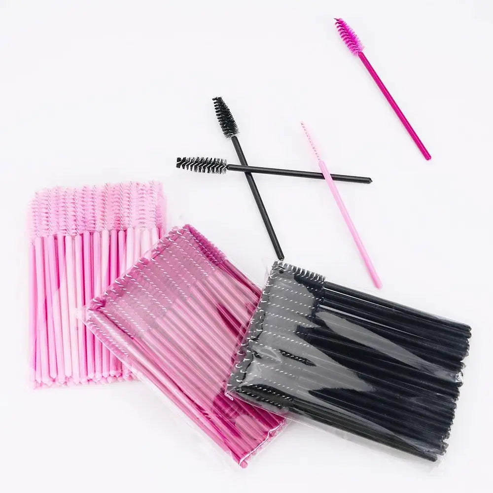 ANNAFRIS 50Pcs  Disposable Eyelash  Brush Soft Head Crystal Eyebrow Brush Lash Extension Brush  Mascara Wand Makeup Tool