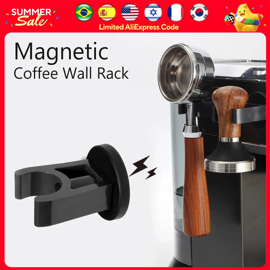 Coffee Portafilter Wall Rack Magnetic Espresso Coffee Filter Holder 51MM/53MM/58MM Tamper Wall Mounted Rack Coffee Tools